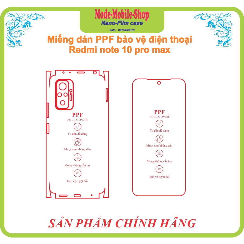 Miếng dán ppf bảo vệ điện thoại redmi note 10 pro max