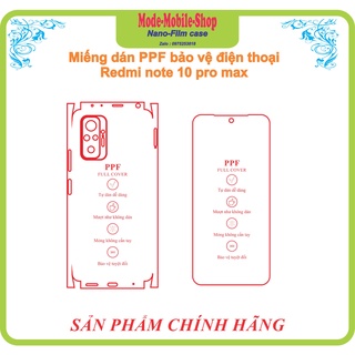 Miếng dán ppf bảo vệ điện thoại redmi note 10 pro max