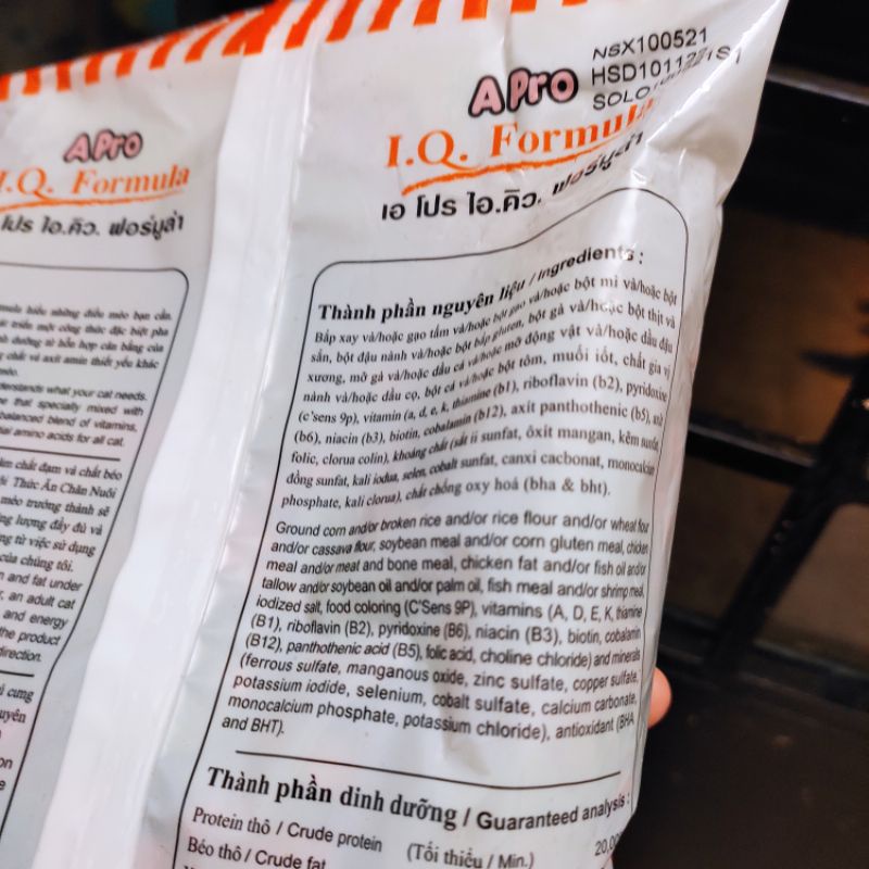 Thức Ăn Hạt Cho Mèo Apro IQ Formula Bao To 20 Kg Gồm 40 Gói
