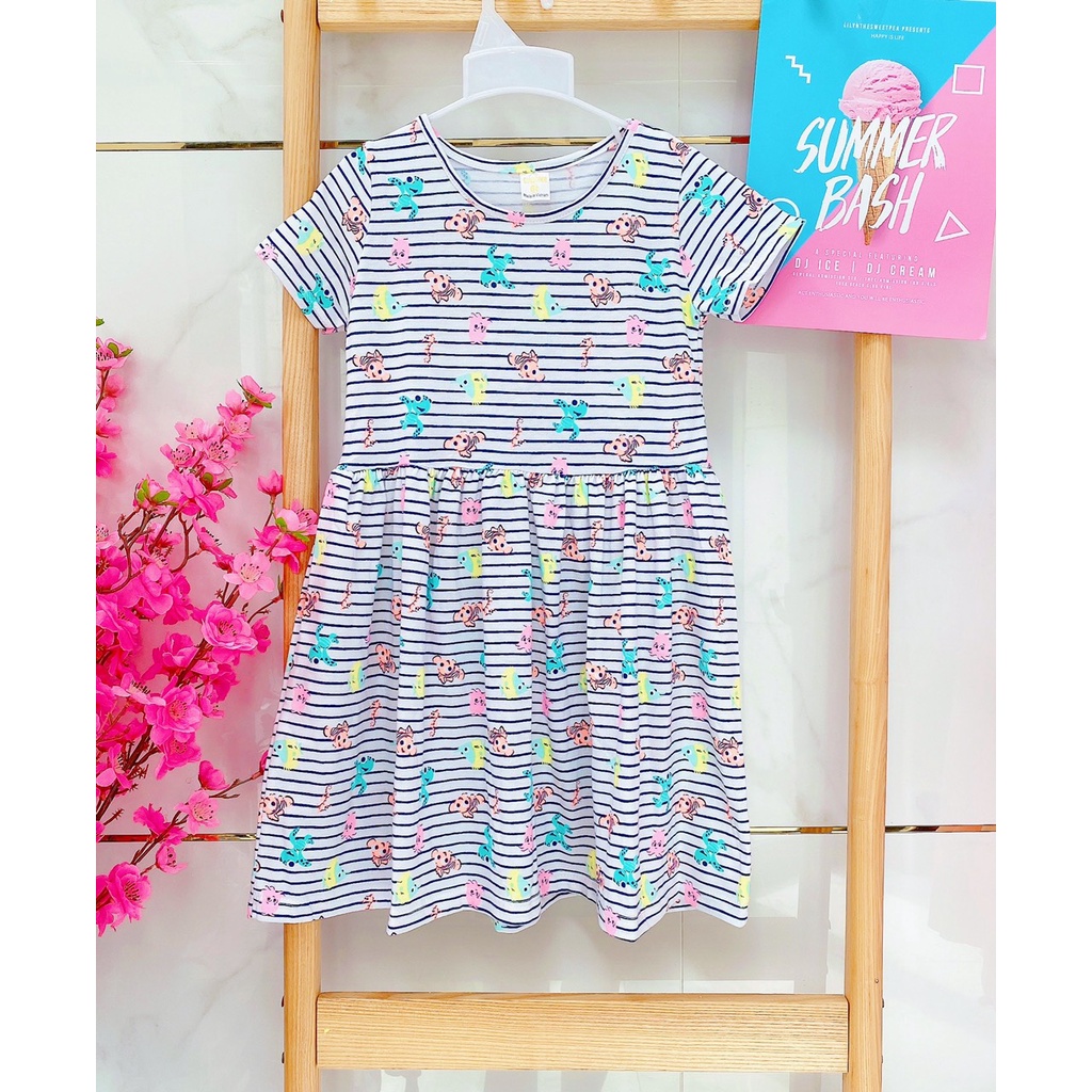 Váy bé gái size đại thun cotton xuất khẩu mềm mát dành cho bé từ 20kg đến 40kg