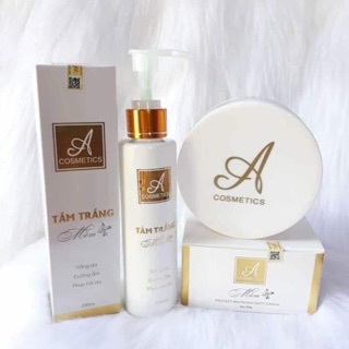SET SỮA TẮM TRẮNG+ KEM BODY Mềm A Cosmetic 🍋🍋