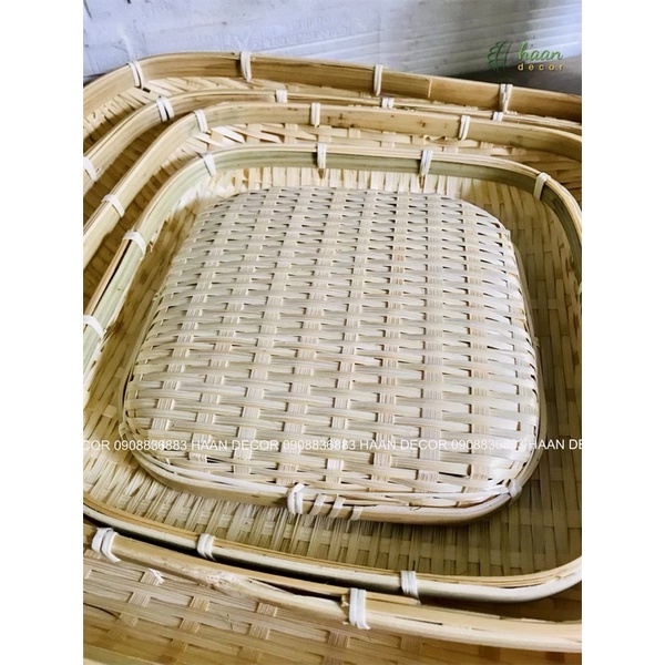 Mẹt Tre Vuông Nhiều Kích Thước Đựng Rau Củ Quả, Decor Chụp Ảnh Sản Phẩm; Mẹt Tre Giá Rẻ