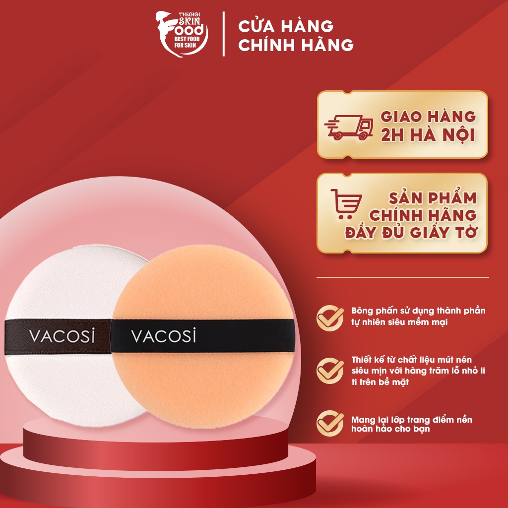 Bông Phấn Khô Tròn Trung Bp08 Và Bông Cushion Vacosi Bp22