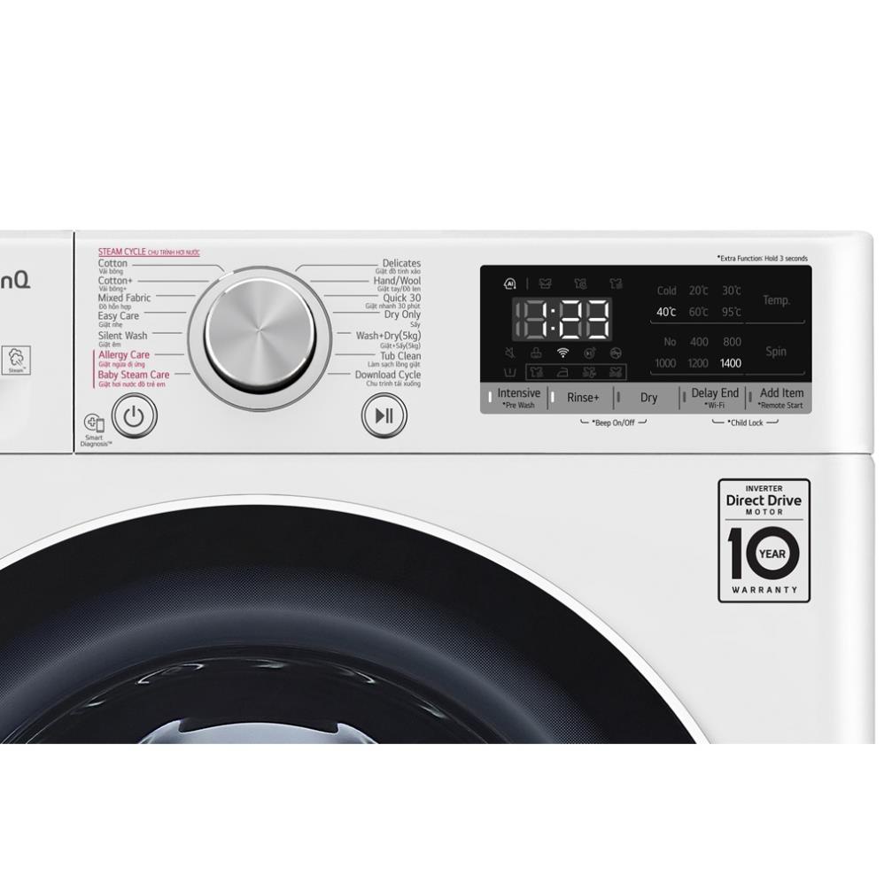 Máy giặt sấy LG Inverter 8.5 kg FV1408G4W - Chính hãng 100%