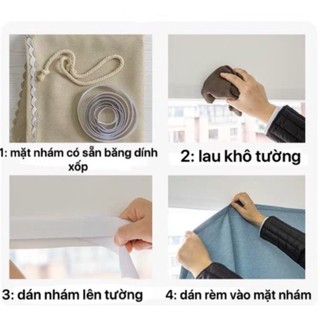 Rèm dán cửa không cần thanh treo (size 1m x 2m, 2m x 2m)