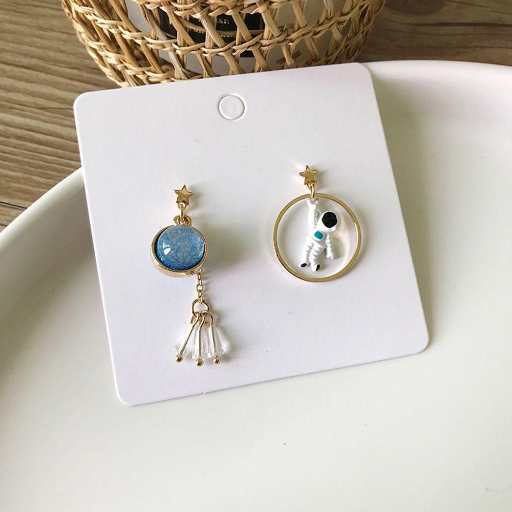 Bông Tai Chuỗi Hình Tròn Phối Tua Rua Ngôi Sao / Phi Hành Gia / Hành Tinh Phong Cách Hàn Quốc Thời Trang Cho