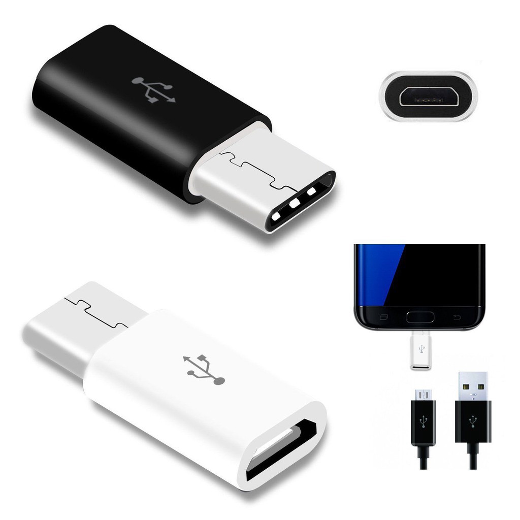 Adapter Ổ Cắm Micro USB Sang Đầu Cắm Type C/for iphone  Cho Samsung Huawei Xiaomi