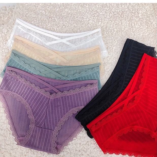 【 Xl F / M】 Đồ Lót Liền Mạch Ren Liền Mạch ZD002#-3037 Quần Lót Nữ Thoáng Khí Lưng Thấp Khoét Lỗ Thoáng Khí Mềm Mại