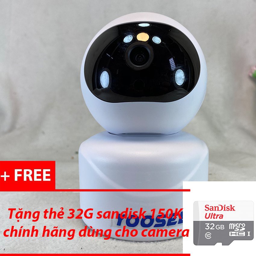 Camera wifi mini yoosee 2 râu 3.0Mbx cao cấp tặng kèm thẻ nhớ 32G