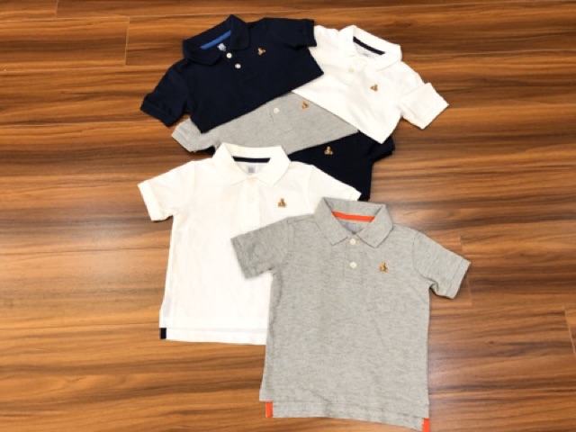 Áo bé trai polo cá sấu thêu gấu Gap
