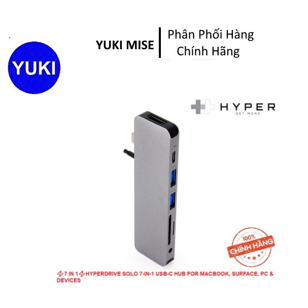 ⚡️7 IN 1⚡️BỘ CHUYỂN ĐỔI HyperDrive SOLO 7-in-1 USB-C Hub for MacBook, PC & Devices