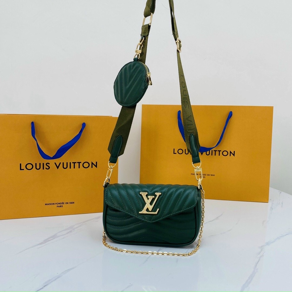 Túi đeo chéo LV kèm ví nhiều màu