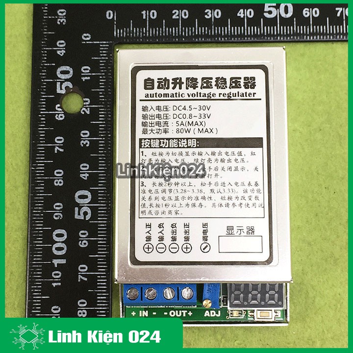 Module Boost Buck DC-DC Vin 4.5V-30VDC Vout 0.8V-33VDC 5A 80W