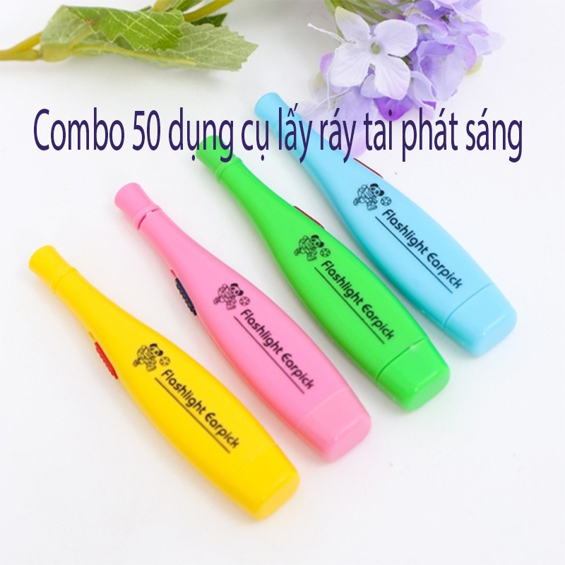 Combo 50 bọ dụng cụ lấy ráy tay có đèn LED(Kingmart68)