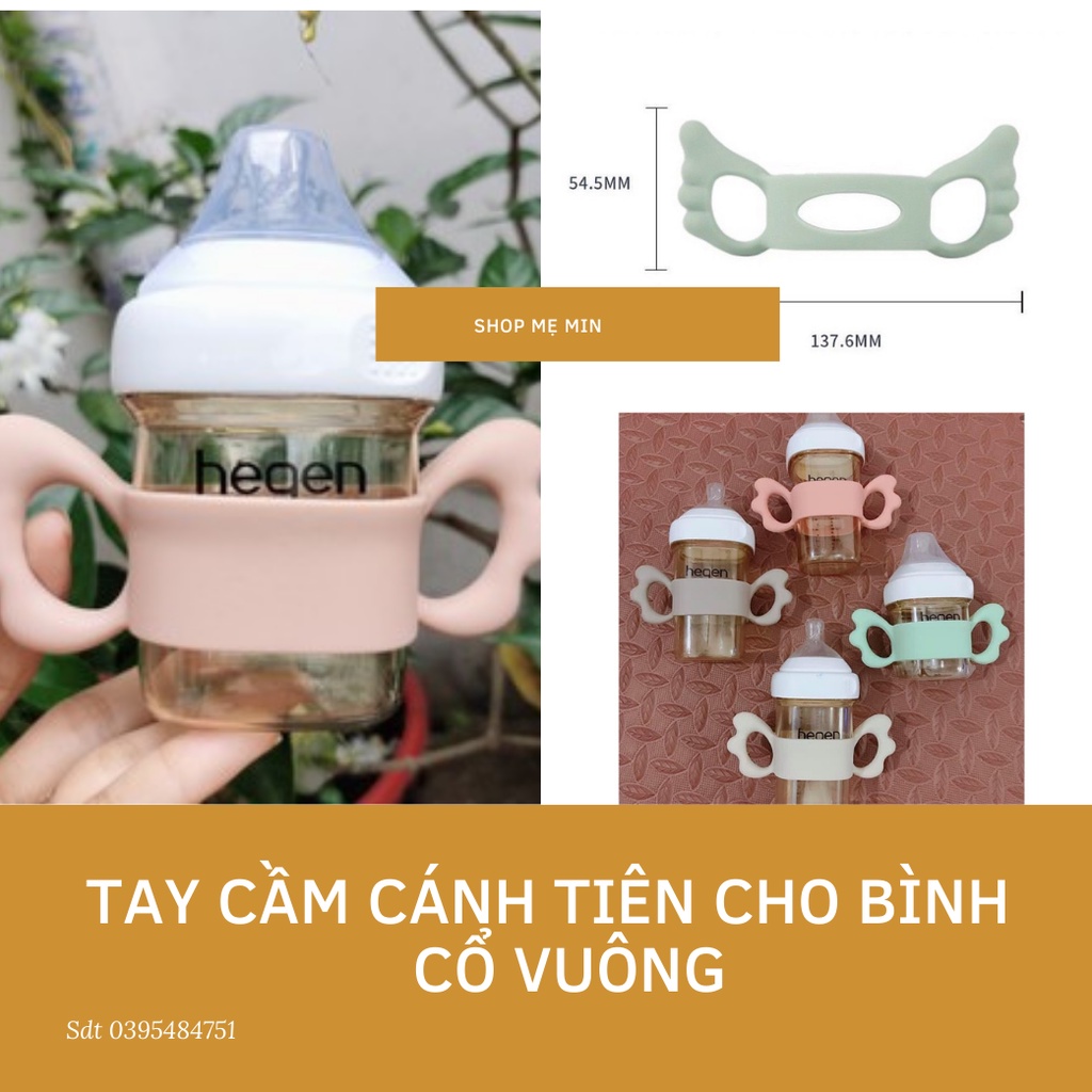 ￼Tay cầm cánh tiên silicon cho bình cổ vuông Hegen, Avent, Comotomo