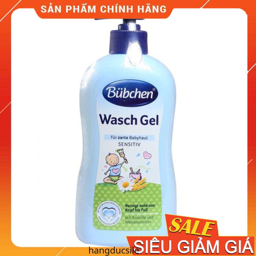 Sữa tắm gội cho bé [XÁCH ĐỨC] 2 in 1 Bübchen Bad & Shampoo Chai 400ml có vòi) cho trẻ sơ sinh da nhạy cảm nhất