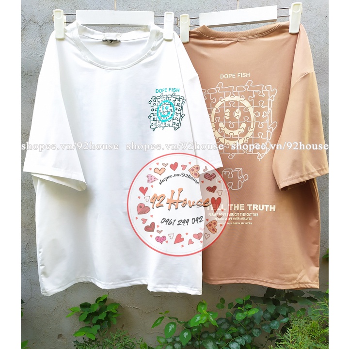 Áo ngắn tay form rộng unisex mặt cười / Áo phông tay lỡ Ulzzang