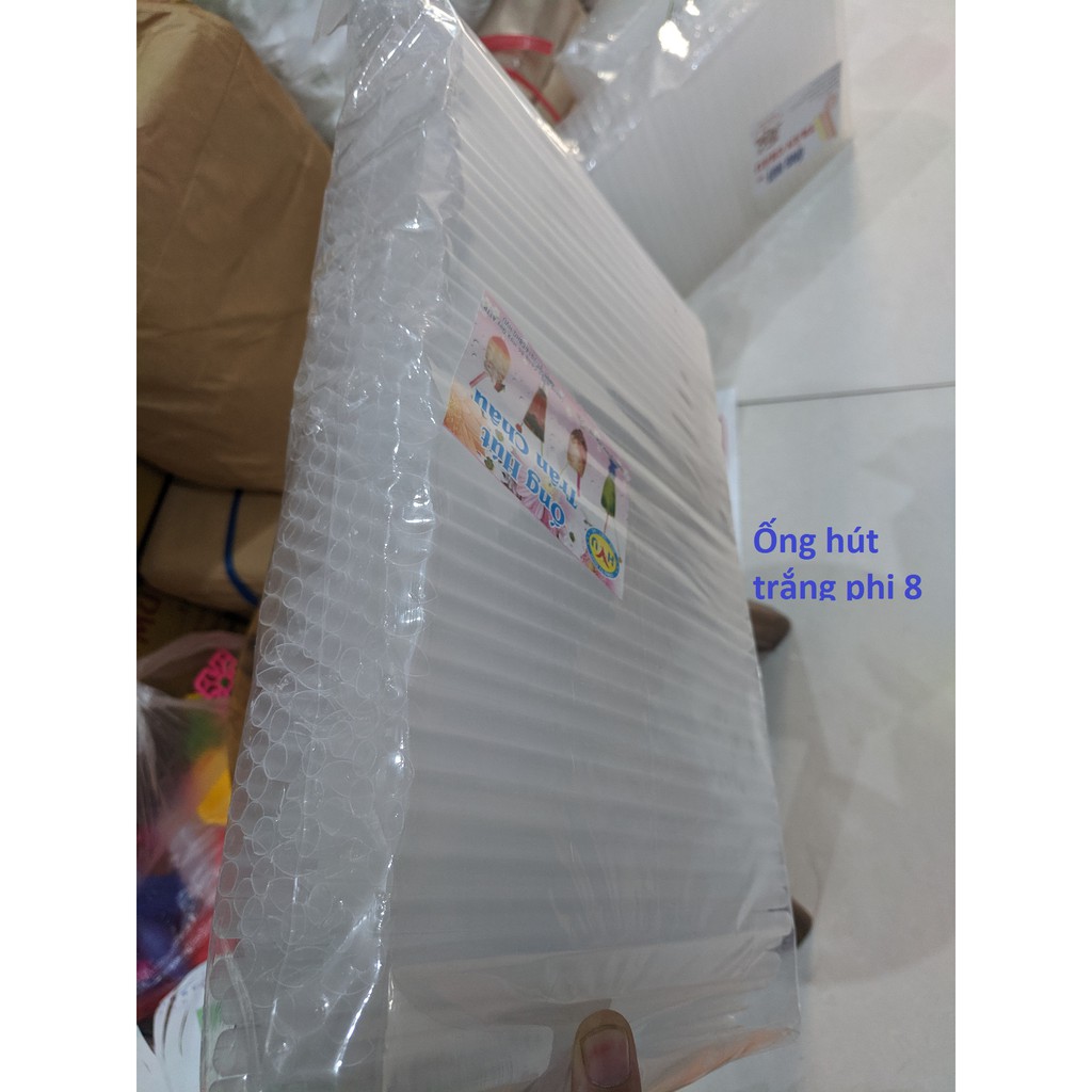 Ống hút TRẮNG - ĐẸP - CỨNG_ phi 6  - 8- 12 Trân châu