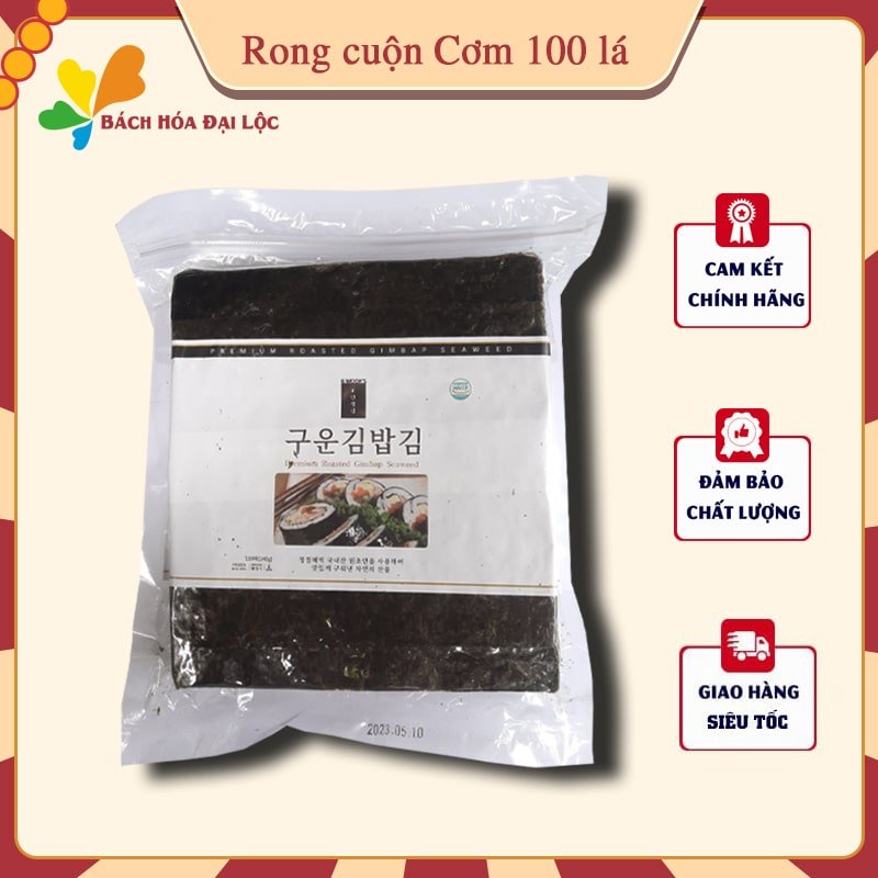 RONG BIỂN CUỘN CƠM 100 LÁ - 240G - K-WOOK ( Nhập Khẩu Trực Tiếp )