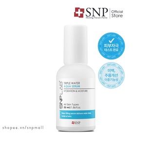 Serum dưỡng ẩm snp lab+ triple water aqua serum duy trì ẩm tăng đàn hồi cho da kết hợp dưỡng trắng ngăn ngừa lão hoá