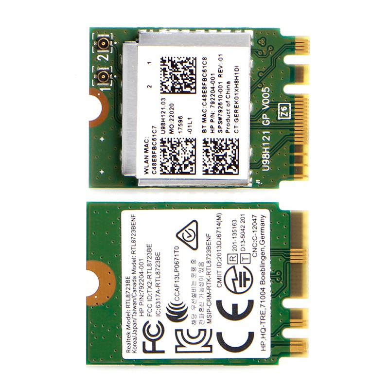 Thẻ kết nối wifi không dây RTL8723BE 792204-001 giao diện NGFF dành cho máy HP DELL Asus
