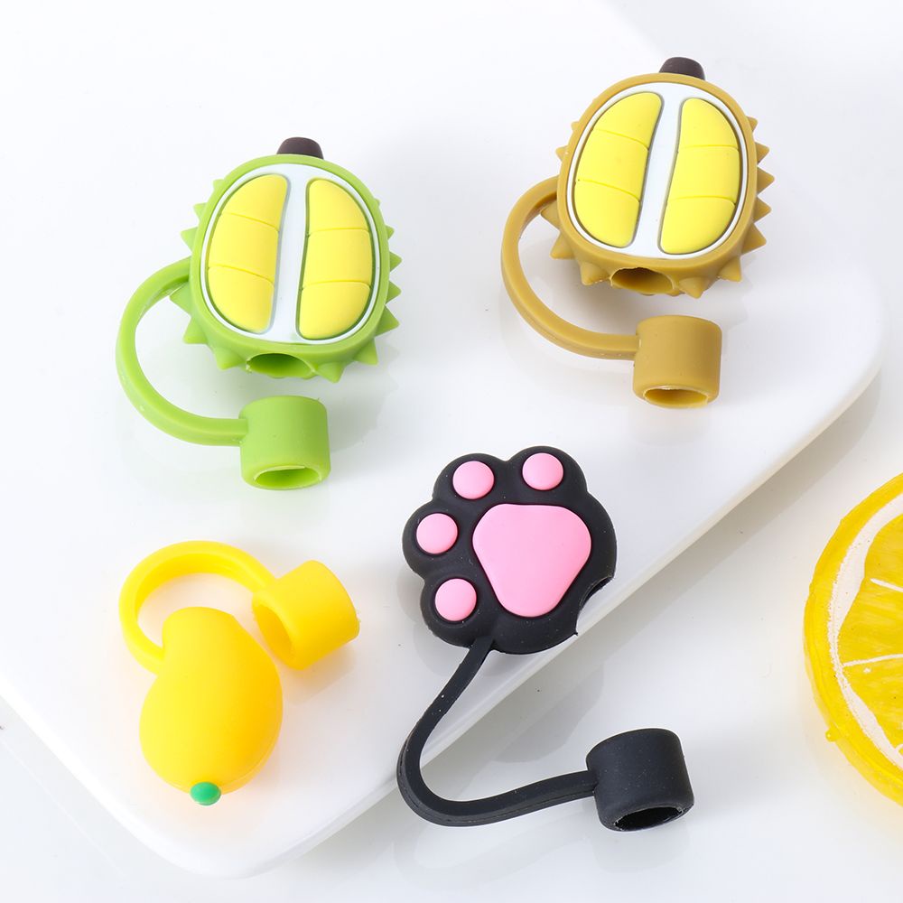 1 Nắp Đậy Ống Hút Bằng Silicon Chống Bụi Thiết Kế Hoạt Hình Dễ Thương