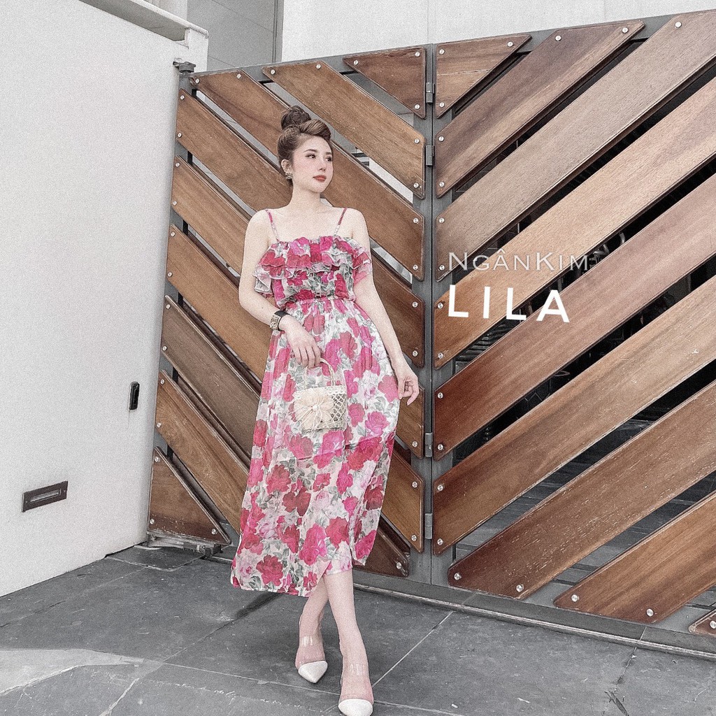 Váy maxi 2 dây họa tiết hoa , đầm maxi 2 dây voan dáng dài - mã A007- thời trang thiết kế | BigBuy360 - bigbuy360.vn