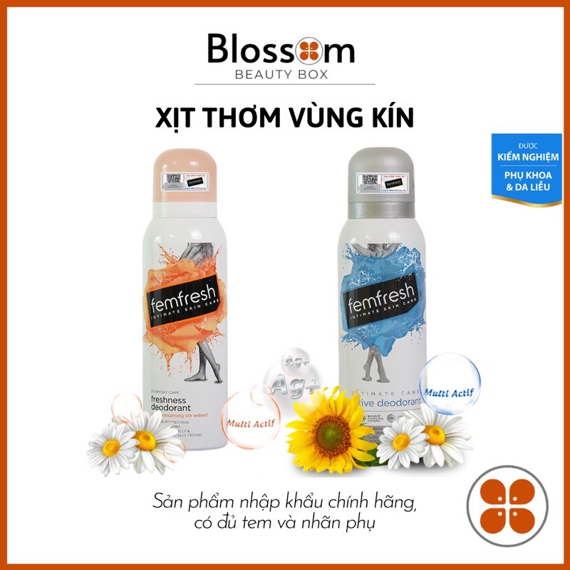 Xịt thơm mát vùng kín cao cấp Femfresh Deodorant Spay 125ml