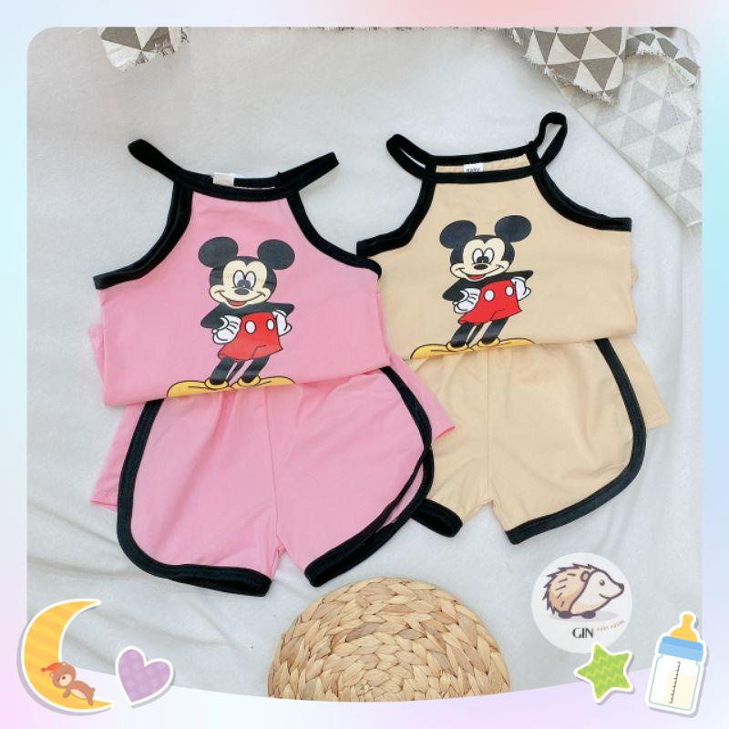 Đồ bộ bé gái dễ thương hình mickey chất cotton mềm
