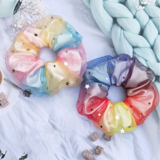 Dây buộc tóc Scrunchies galaxy 2 lớp
