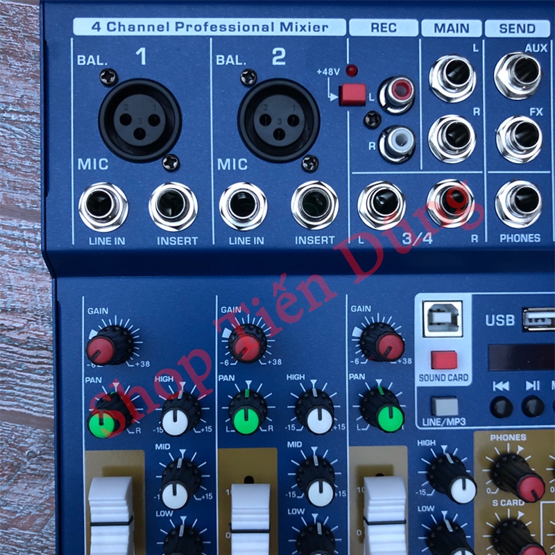 Bàn Trộn Kiêm Cục Đẩy Mixer F4 Pro Bản 2021 mới nâng cấp mixer F4 hỗ trợ bluetooth nguồn 5v 48v cho các dòng mic thu âm