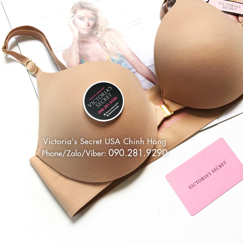 34B/B75 - Áo Lót nude, gài trước (88) nâng ngực, Incredible siêu đẹp, Front Close Nude - Victoria's Secret USA