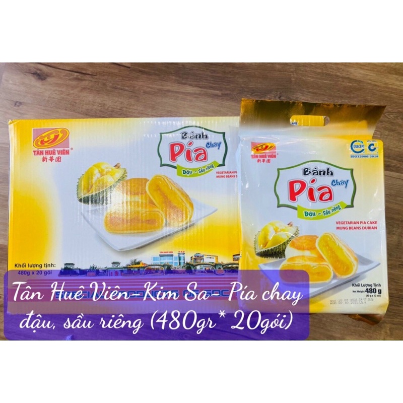 Bánh pía chay đậu xanh sầu riêng mini Tân Huê Viên 12 bánh