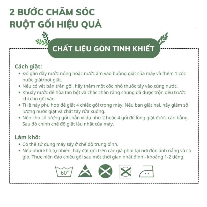 Ruột gối nằm 45 x 65 cm bông hạt cao cấp