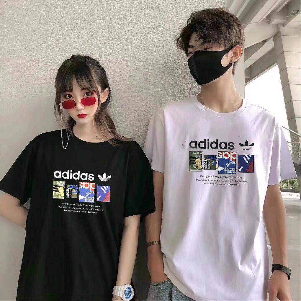 Adidas Summer New European and American Clover in áo thun cotton cổ tròn nam và nữ rời