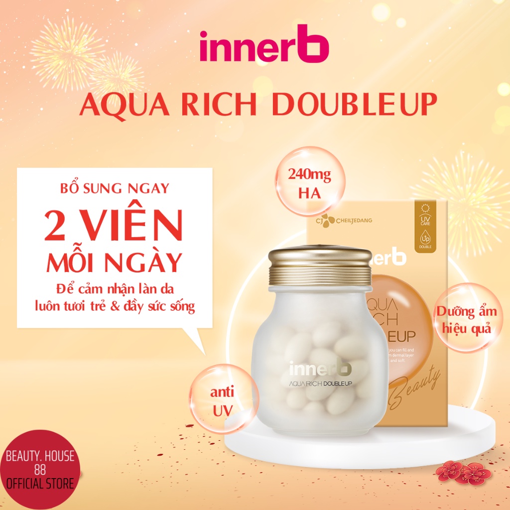 (70 viên)Viên cấp nước và collagen Innerb Aqua Rich