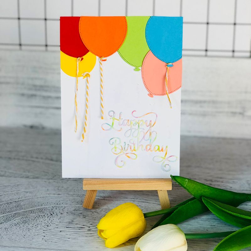 Khuôn cắt giấy bằng thép carbon họa tiết hoạt hình Happy Birthday dễ thương trang trí sổ tay DIY