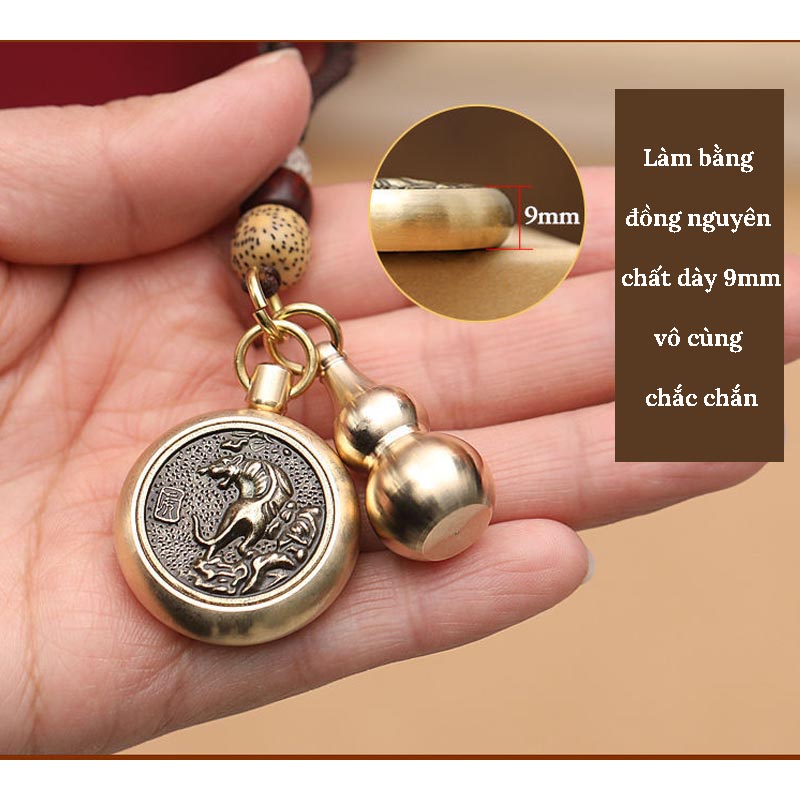 Móc Chìa Khóa Ô Tô Xe Máy 12 Con Giáp Phong Thủy Tài Lộc Phú Quý – Dây Dù VERSION 1 CarZone