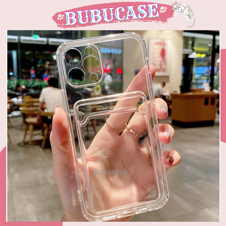 Ốp Dẻo Trong Suốt Kèm Ngăn Đựng Thẻ Dành Cho Iphone - Full dòng - Hàng Loại 1 Dày Dặn