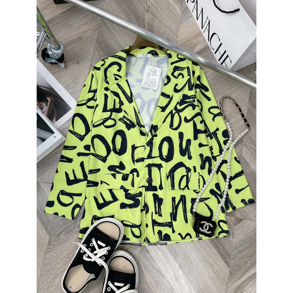 Áo blazer vest họa tiết chữ dáng thụng siêu hot TH279 | BigBuy360 - bigbuy360.vn