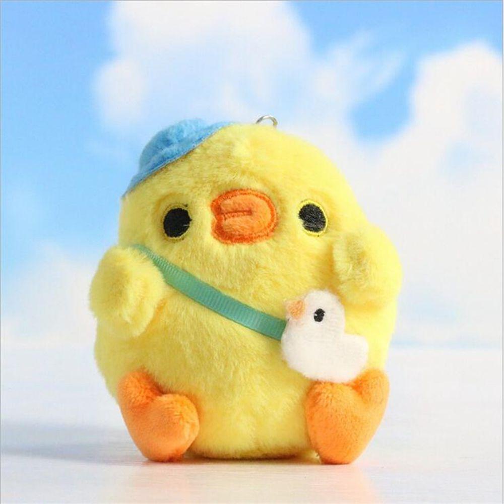 Móc Khóa Hình Gà Nhồi Bông Màu Vàng Dễ Thương