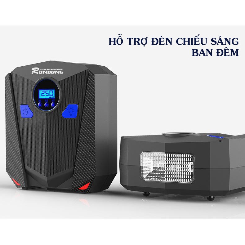 Máy Bơm Lốp ,Máy Bơm Xe Hơi RunDong Mini 12v Tự Động Ngắt Khi Đủ Áp Lực