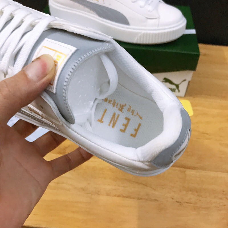 Full Box,  Full Bill - Tặng thêm 1 bộ dây giày - Giày thể thao nam nữ PM trắng Phản quang, size 36-3