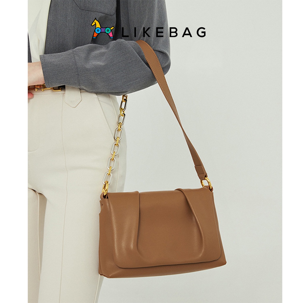 Túi xách cầm tay, đeo vai nữ LIKEBAG dây da phối xích bản to các tính 219XK6757 - LIBAGI