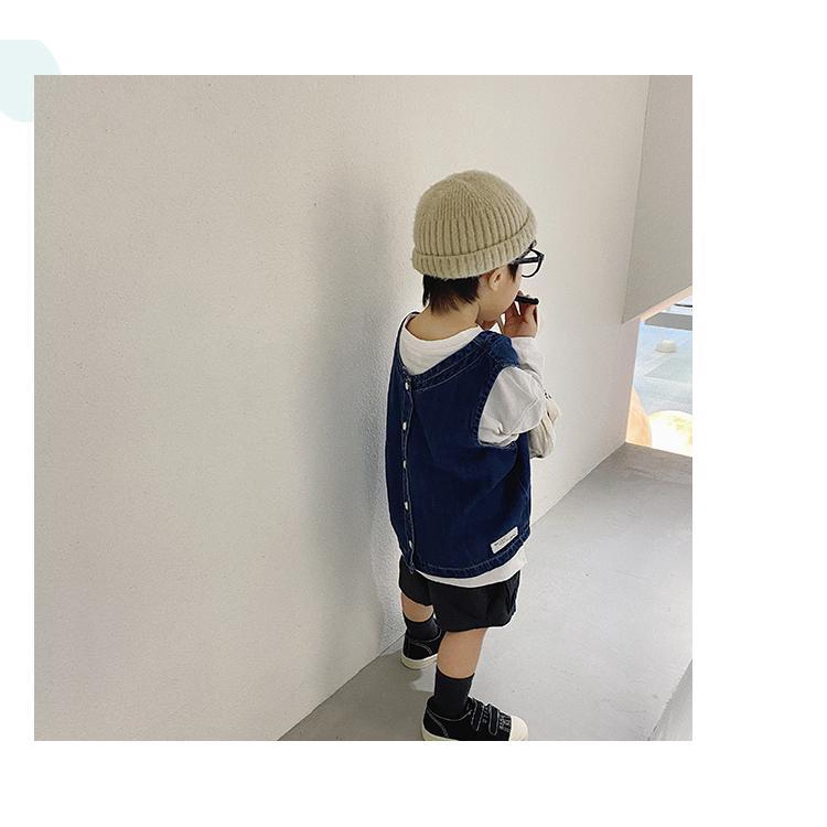 Áo Khoác Denim Phong Cách Hàn Nhật Thời Trang Xuân Thu Cho Bé Trai