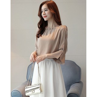 Áo Kiểu Cột Nơ Trễ Vai