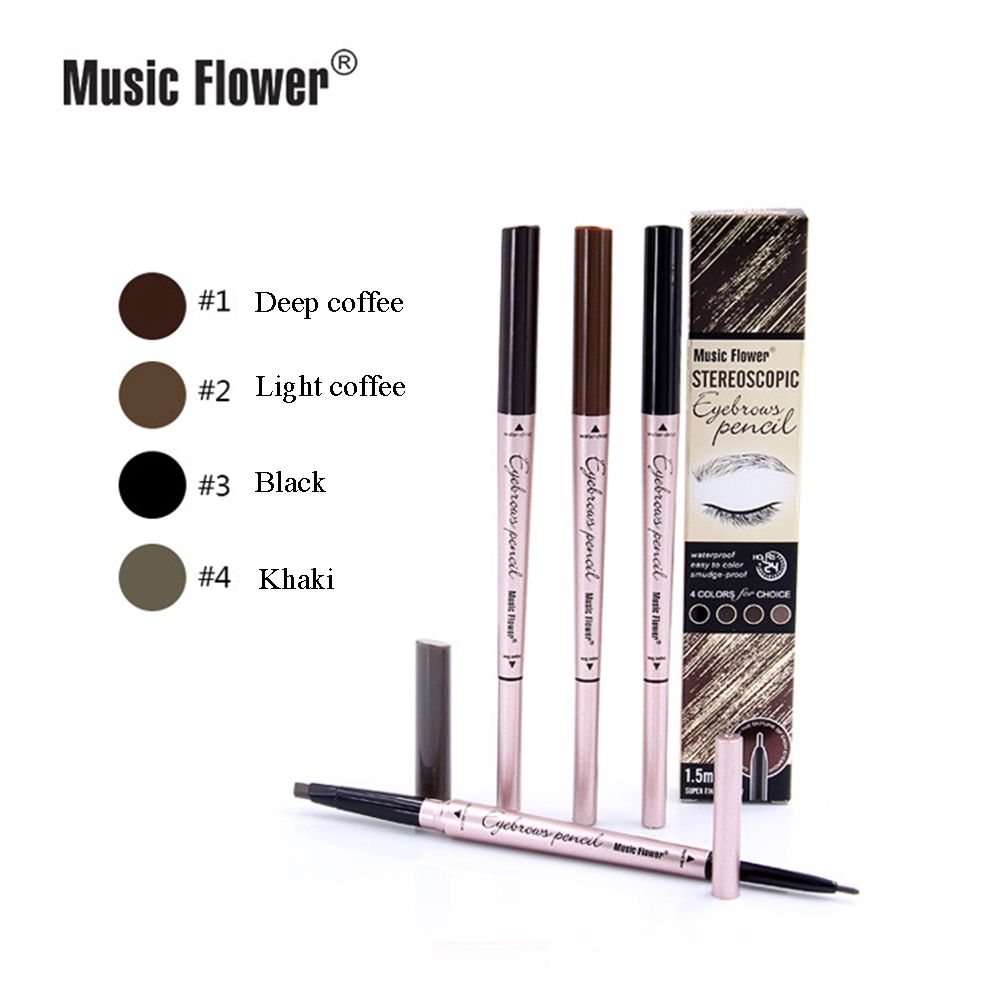 [Hàng mới về] Bút Kẻ Chân Mày Hai Đầu Lâu Trôi Chống Thấm Nước Màu Xám Đậm Music Flower