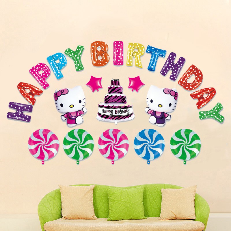 Set Bóng Trang Trí Sinh Nhật Happy Birthday Heo Peppa - Bóng Bay Trang Trí Sinh Nhật Cho Bé