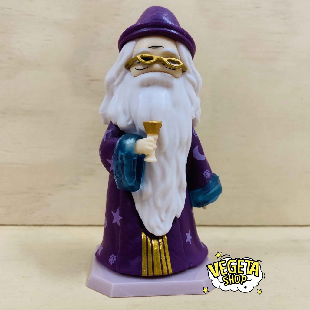 Mô hình Harry Potter - Set Mô hình Hermione Granger Ron Weasley Draco Malfoy Dumbledore cầm đũa thần cưỡi chổi - Cao 9cm