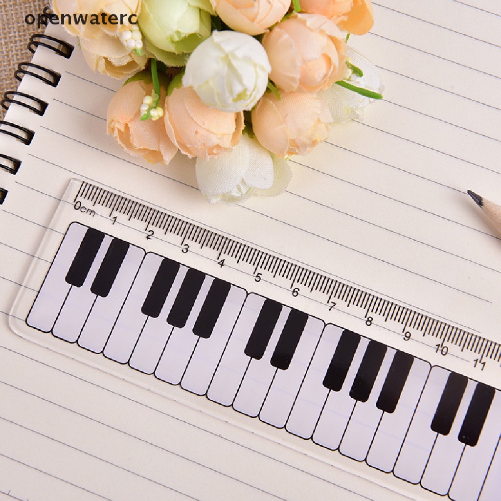 Thước Đo Phím Đàn Piano 15cm 6in Bằng Nhựa Màu Trắng Đen